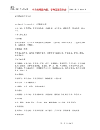 抗过敏、镇痛药(2)