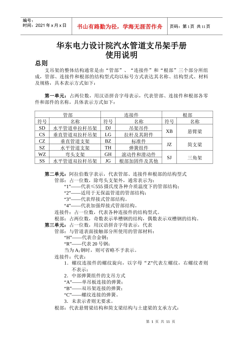华东电力设计院汽水管道支吊架设计手册_第1页