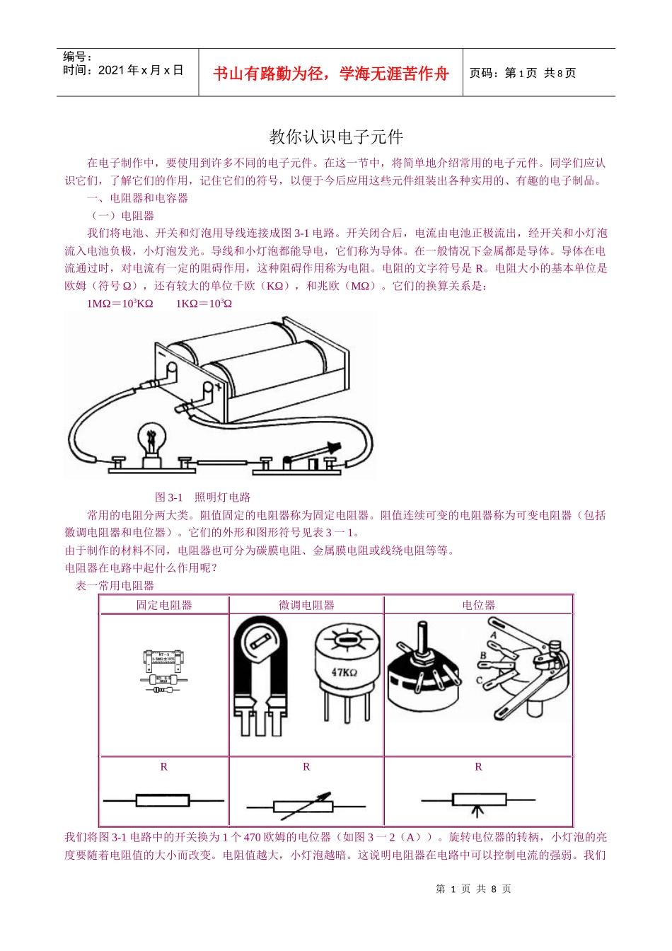 教你认识电子元件_第1页