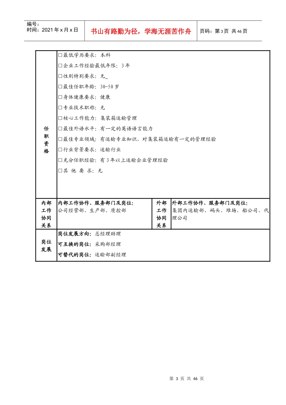 岗位说明书(运输部)_第3页