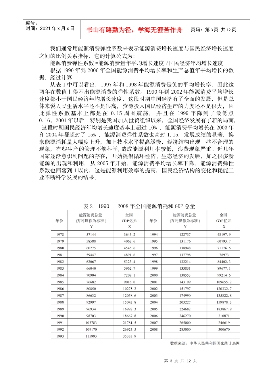 我国能源消费与GDP增长相关性分析_第3页