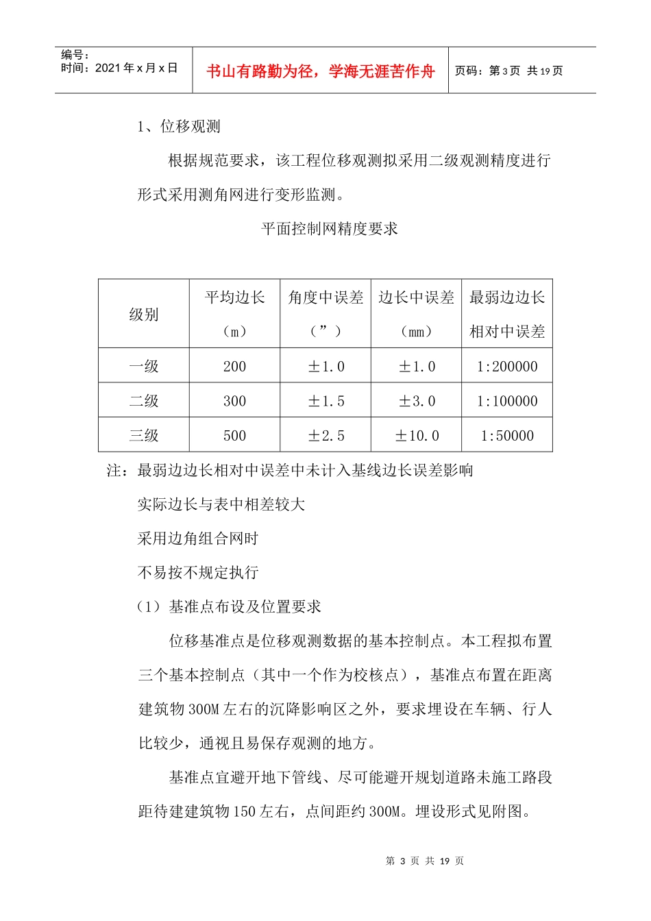 大同煤矿集团有限公司综合图书培训中心工程变形观测方案_第3页