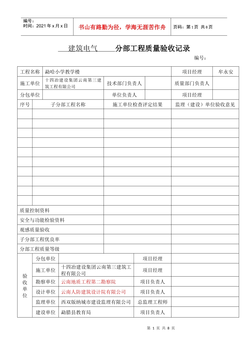 建筑电气分项质量验收记录_第1页