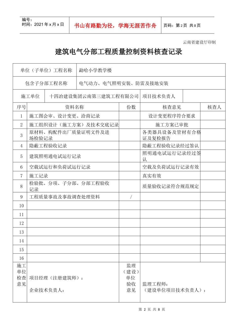 建筑电气分项质量验收记录_第2页
