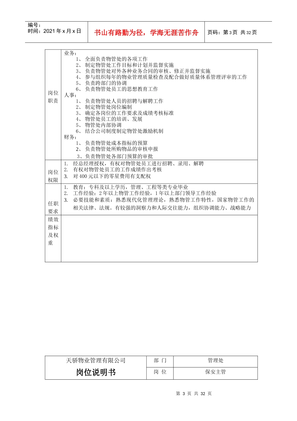 天骄物业管理有限公司各部门职能、岗位说明1521357367_第3页