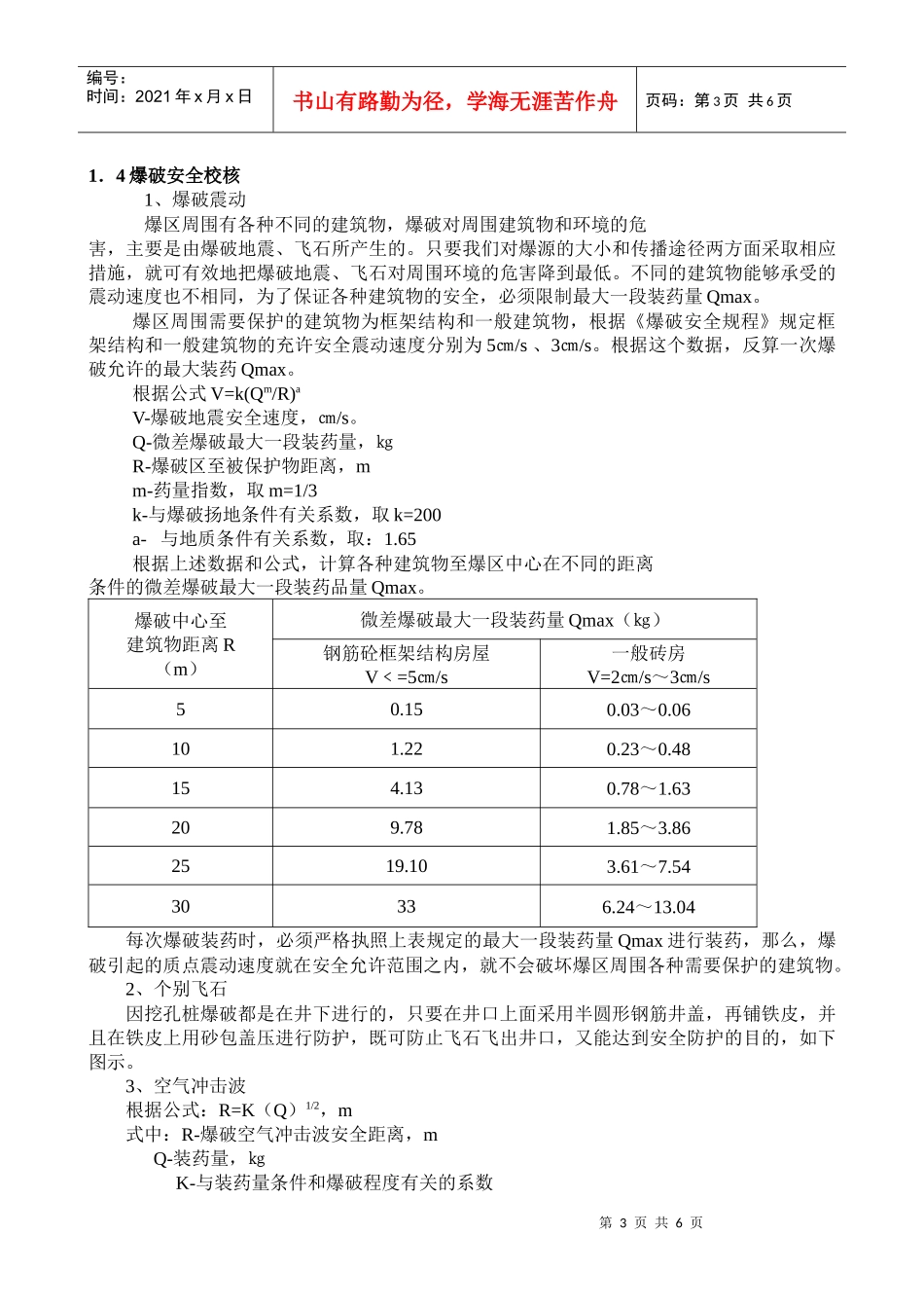 挖孔灌注桩爆破的安全施工实例_第3页