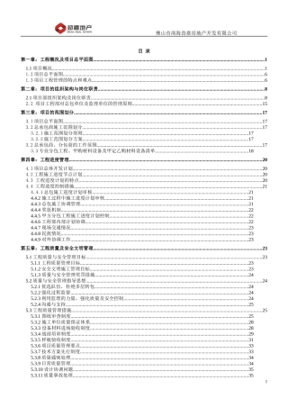 房地产项目工程管理策划书培训资料