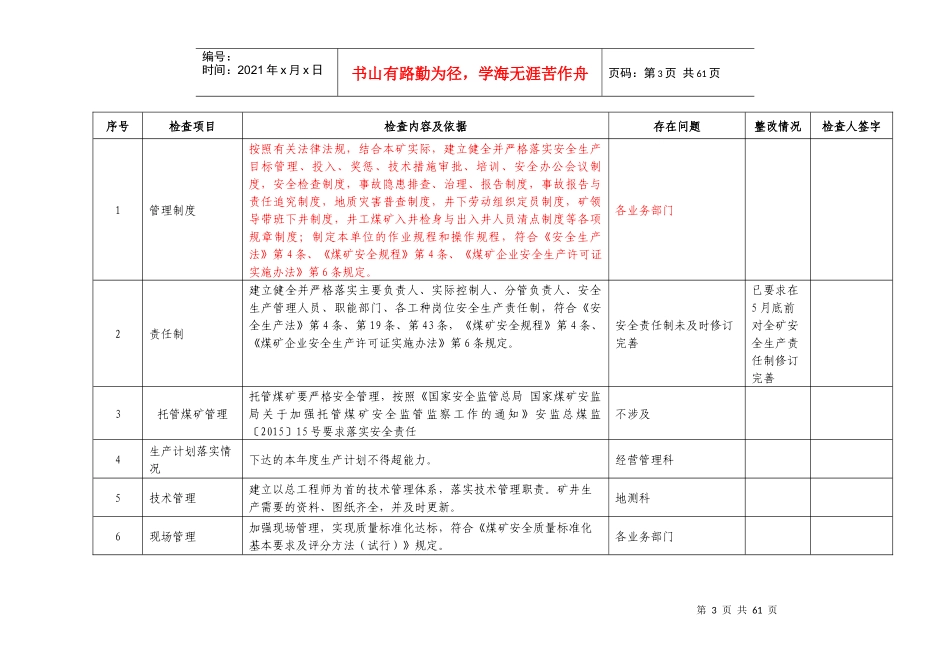 新郑煤电公司安全体检”自检自改情况表_第3页