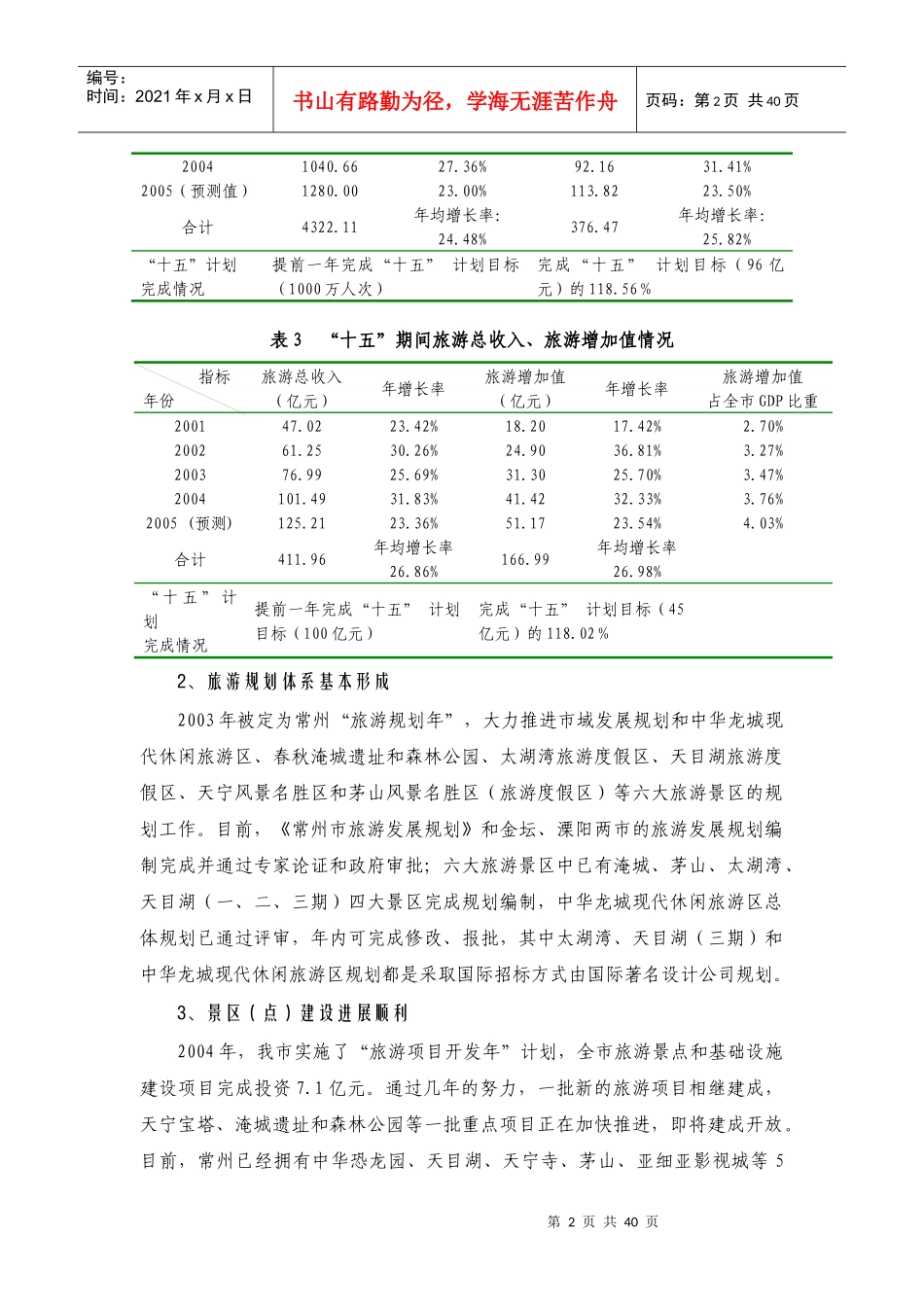 常州旅游“十一五”规划_第2页