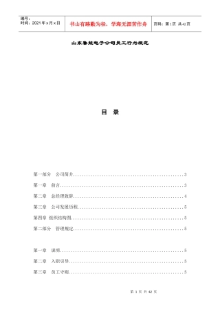 山东XX电子公司员工行为规范