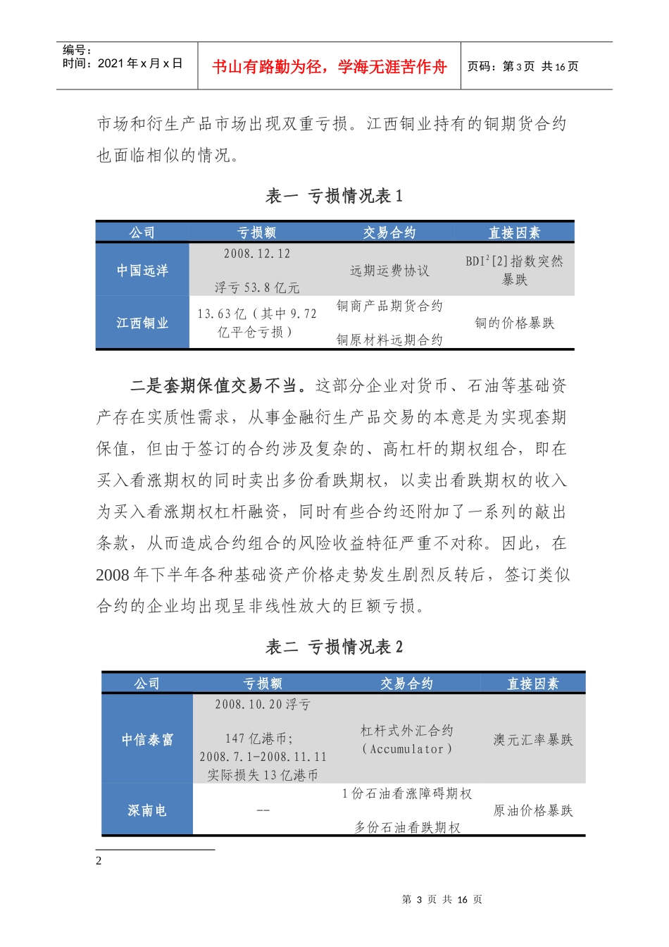 我国企业金融衍生产品交易亏损原因探析与启示2843743971_第3页