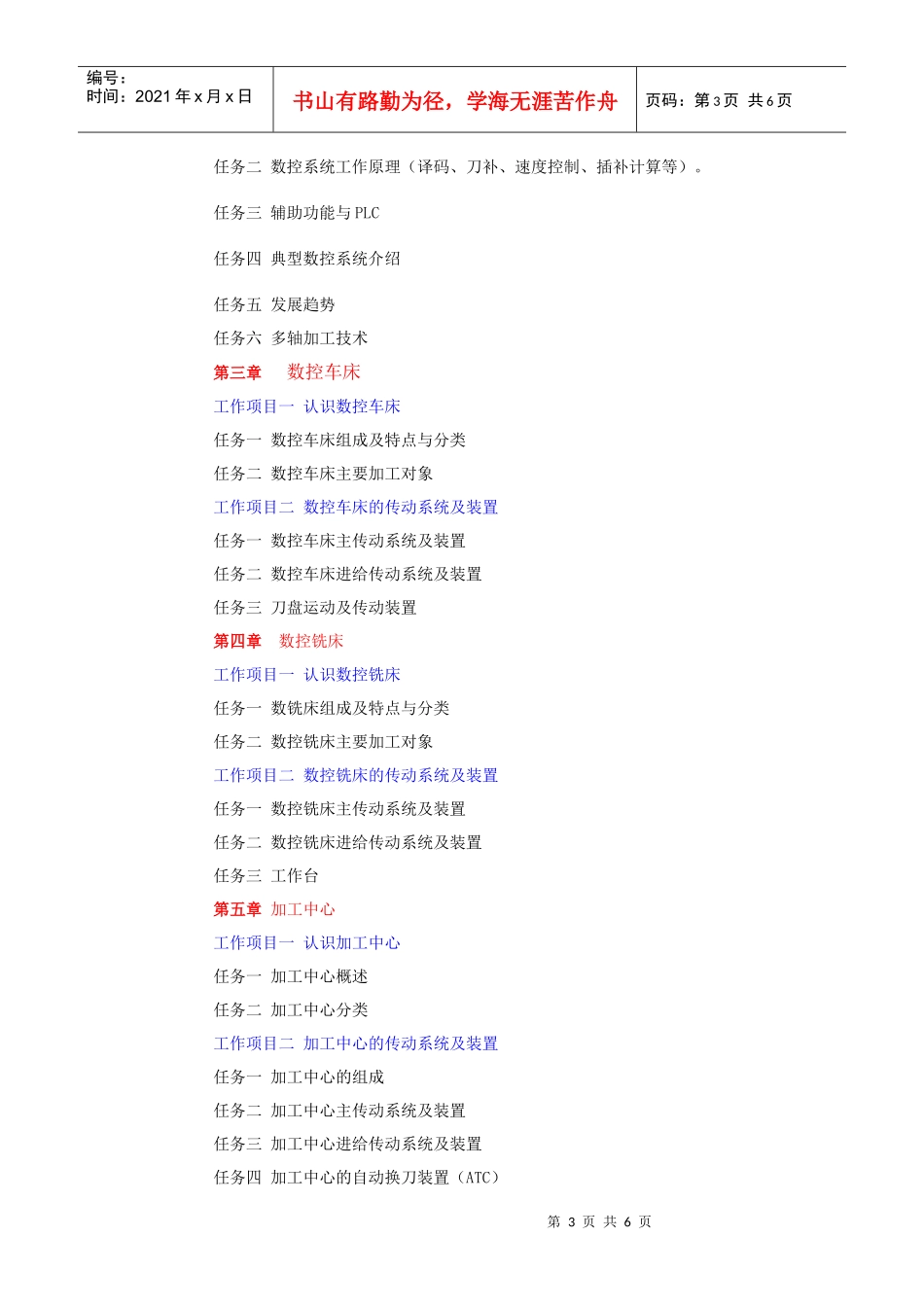 数控机床与编程技术培训+教学大纲_第3页