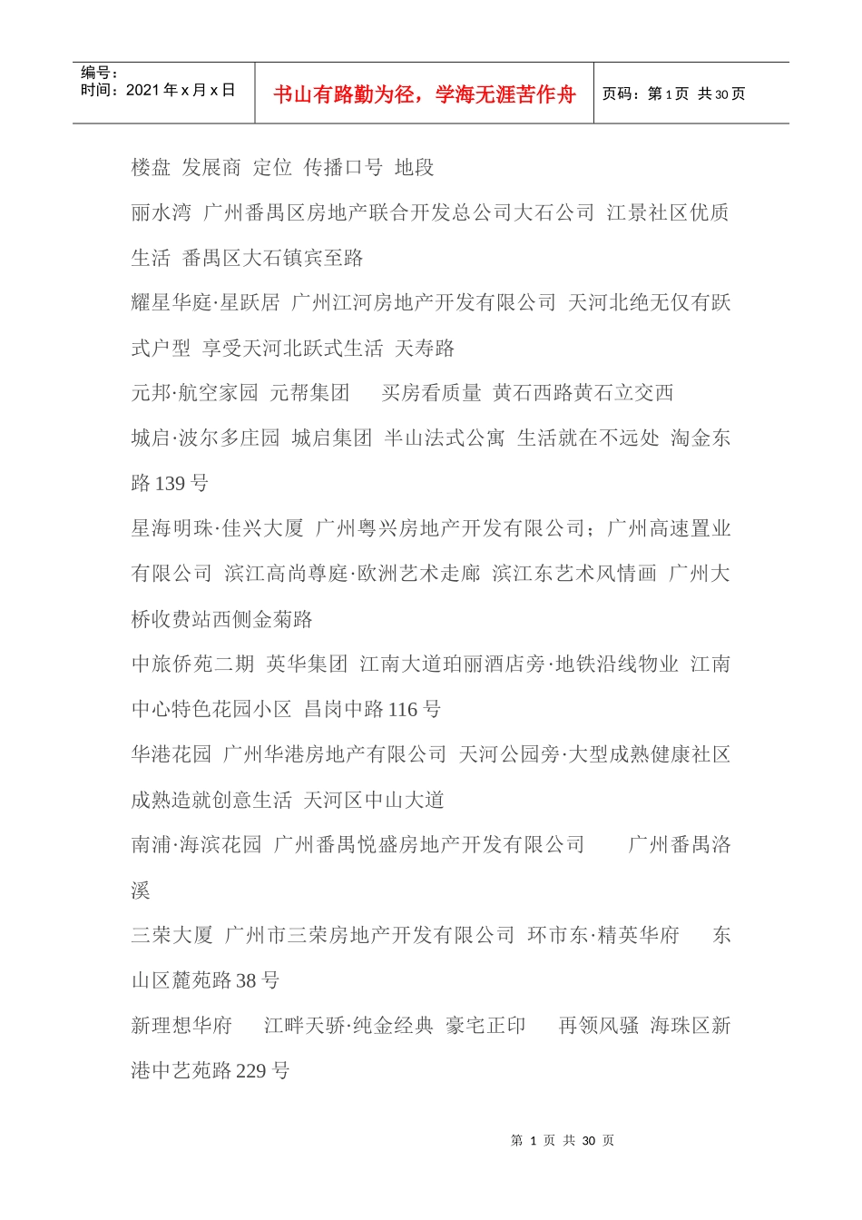 地产经典广告语_第1页