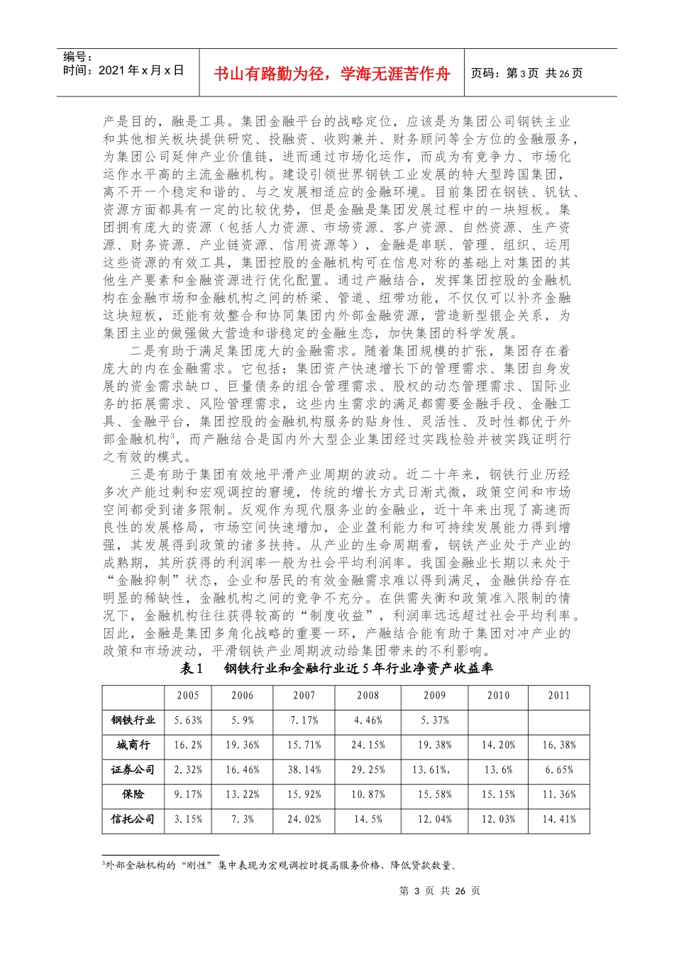 攀钢XXXX-XXXX年金融产业滚动发展规划_第3页