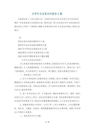 办学行为自查自纠报告5篇