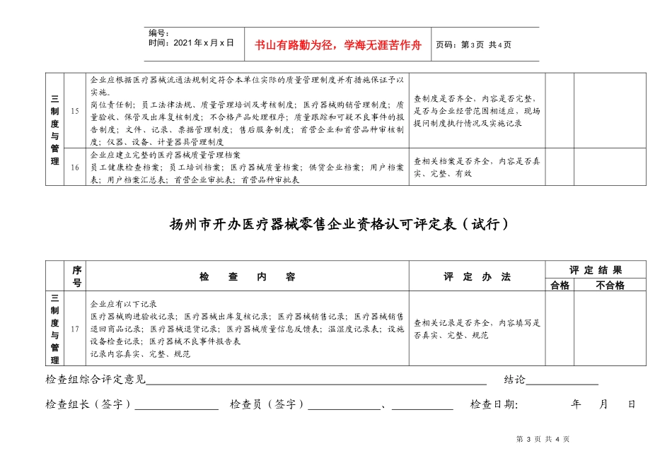 扬州市开办医疗器械零售企业资格认可评定表（试行）doc-_第3页