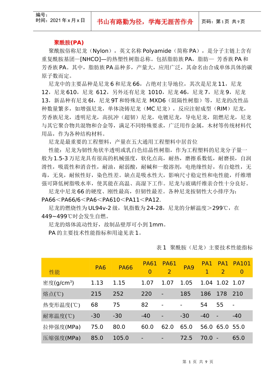 塑料性能知识（DOC9）(1)_第1页