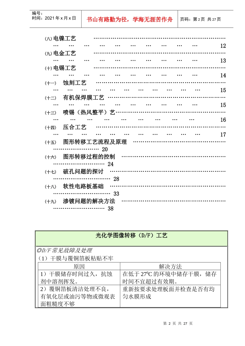印刷电路板(P.C.B)制程的常见问题及解决方法(1)_第2页