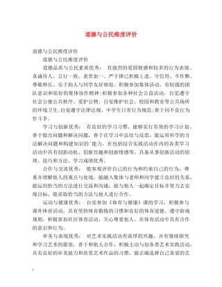 道德与公民维度评价 