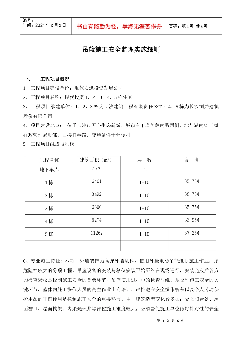幕墙吊篮施工安全监理实施细则_第1页