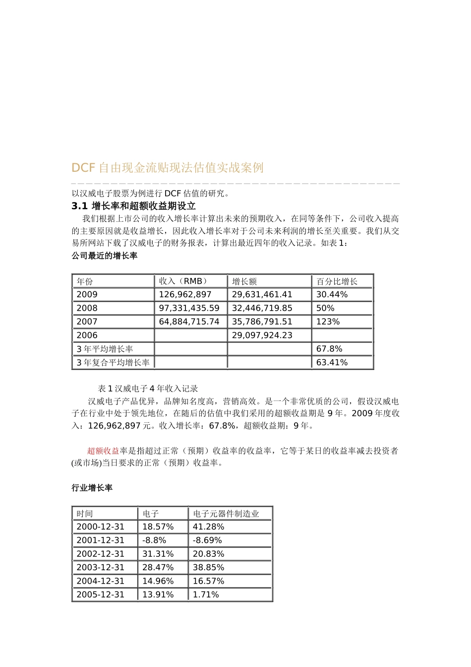 自由现金流贴现法估值案例分析_第1页
