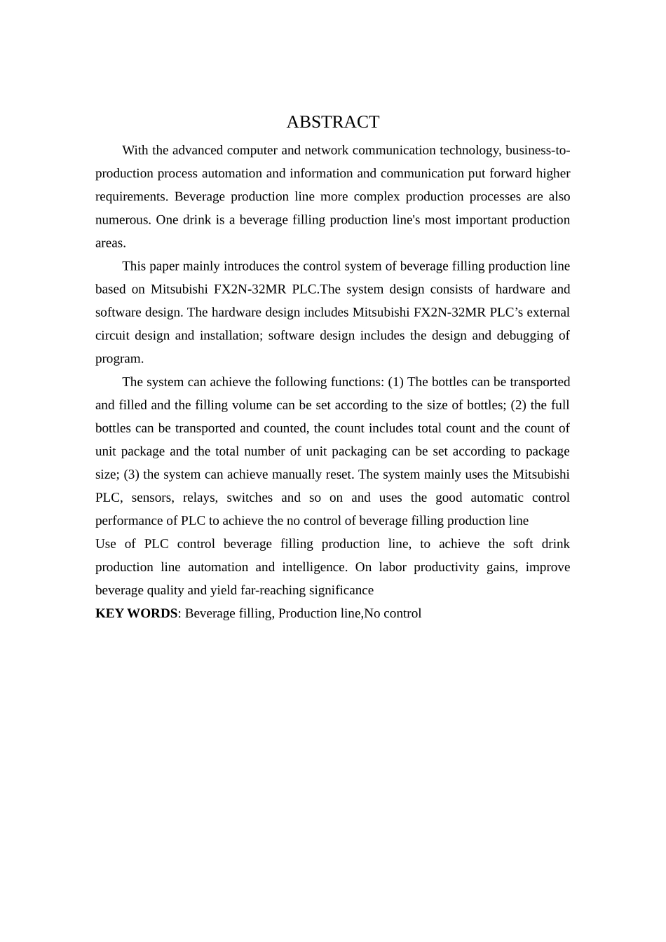 基于PLC的饮料灌装生产线的控制系统设计_第3页