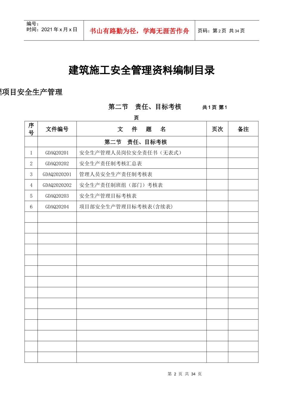 建筑施工安全管理资料编制目录_第2页