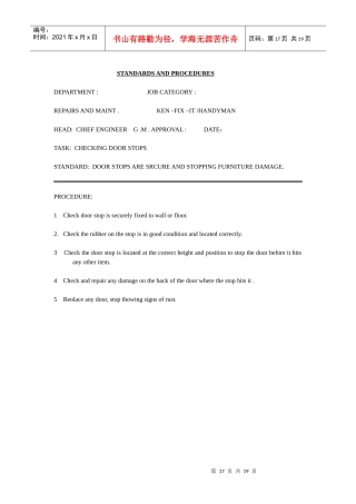 国外著名酒店工程部操作程序-2(英文)REPAIRSANDMAINTENANCE(17-36)