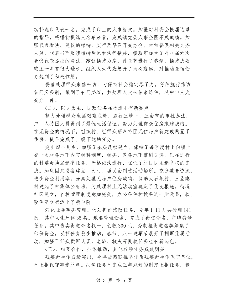 农村人大主席年度述职汇报_第3页