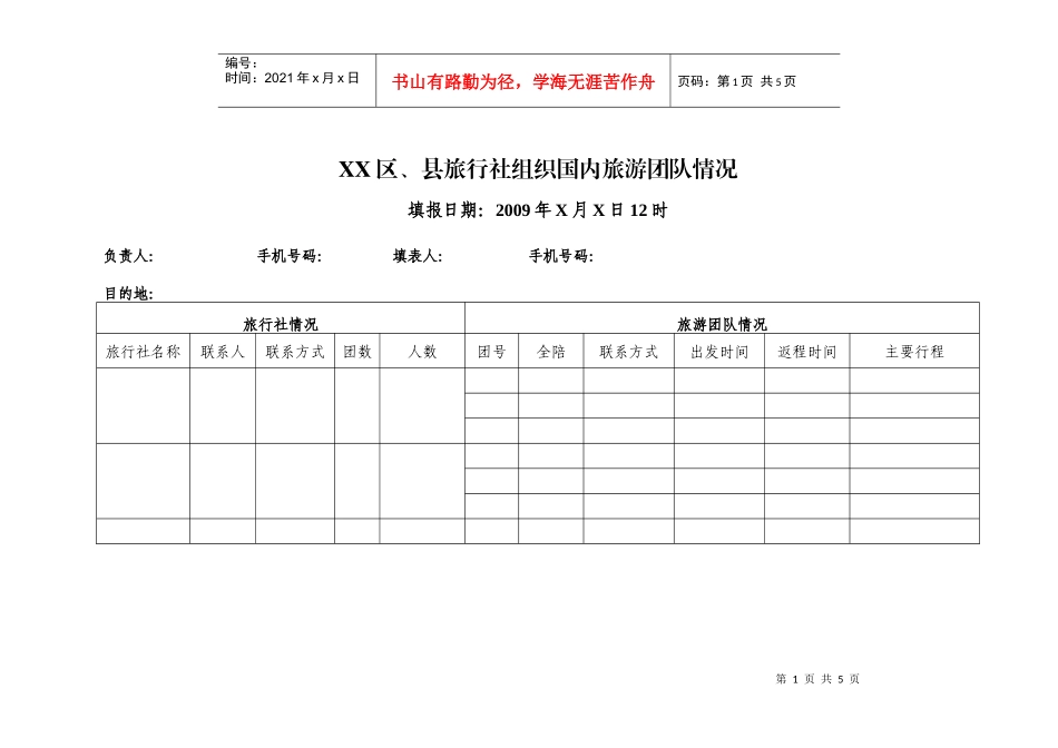 县旅行社组织国内旅游团队情况_第1页
