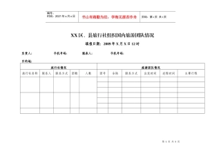 县旅行社组织国内旅游团队情况