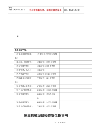 家具机械设备操作安全指南