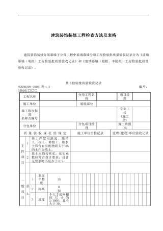 建筑装饰装修工程检查方法及表格