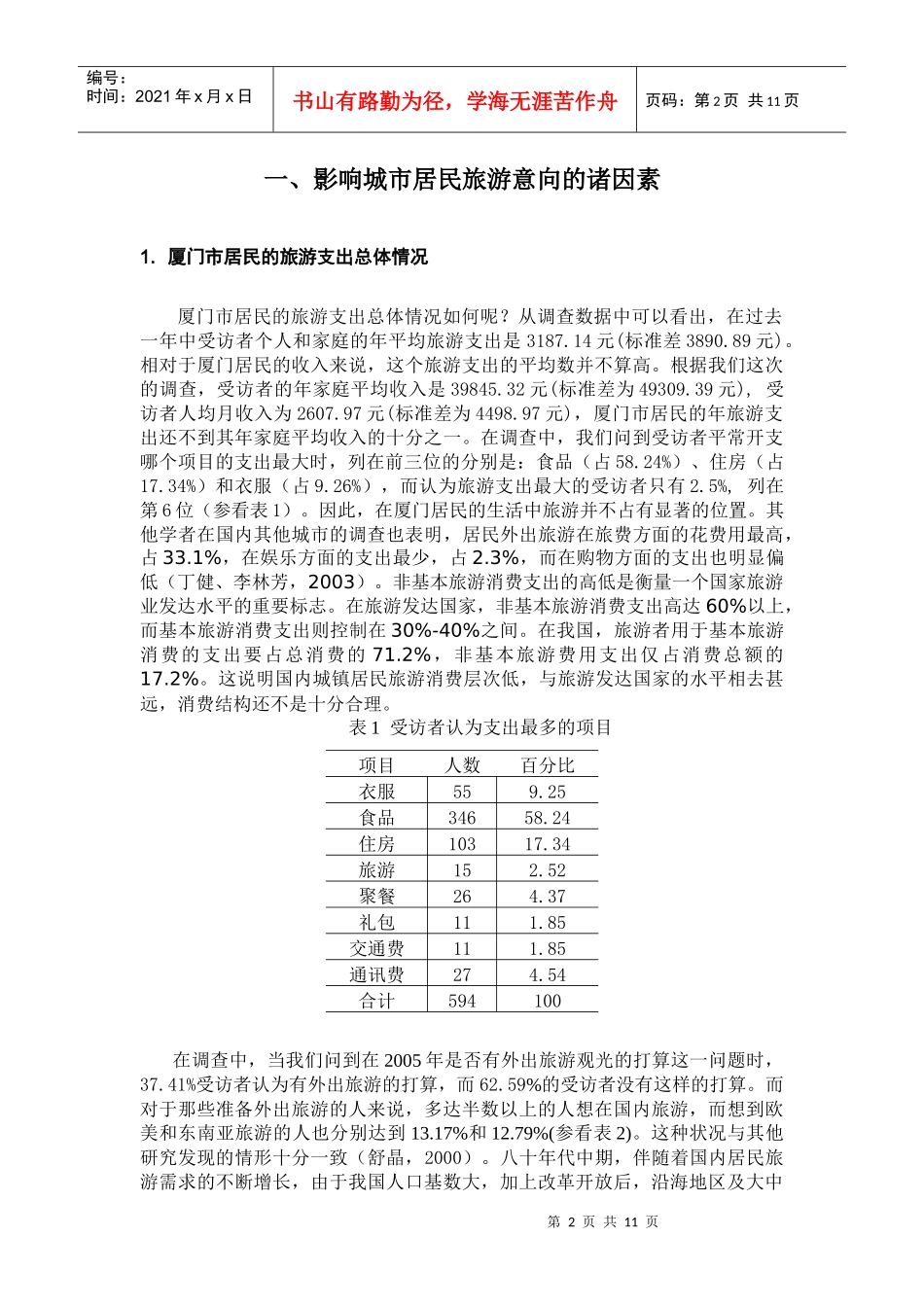 影响城市居民旅游消费的诸因素分析_第2页