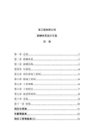 工程公司薪酬体系设计方案