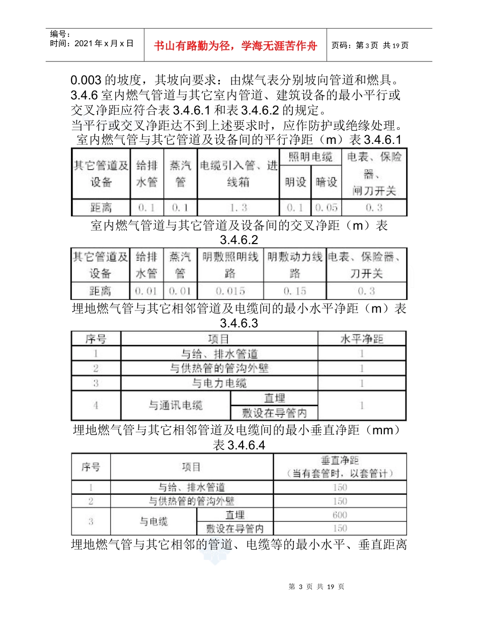 室内燃气管道安装施工工艺_secret_第3页