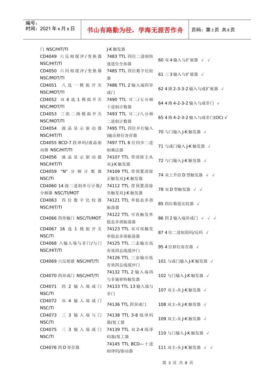 常用4000系列标准数字电路的中文名称_第3页