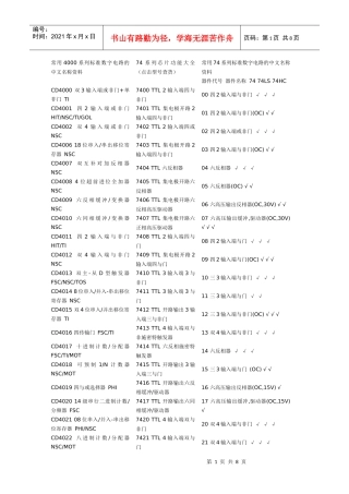 常用4000系列标准数字电路的中文名称