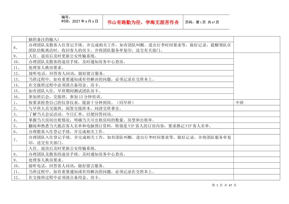 惠港酒店前台实操sop_第2页