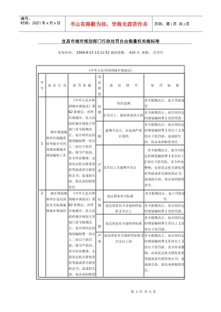 宜昌市城市规划部门行政处罚自由裁量权实施标准doc-宜昌
