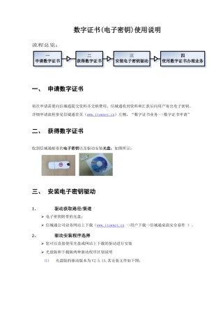 数字证书(电子密钥)使用说明
