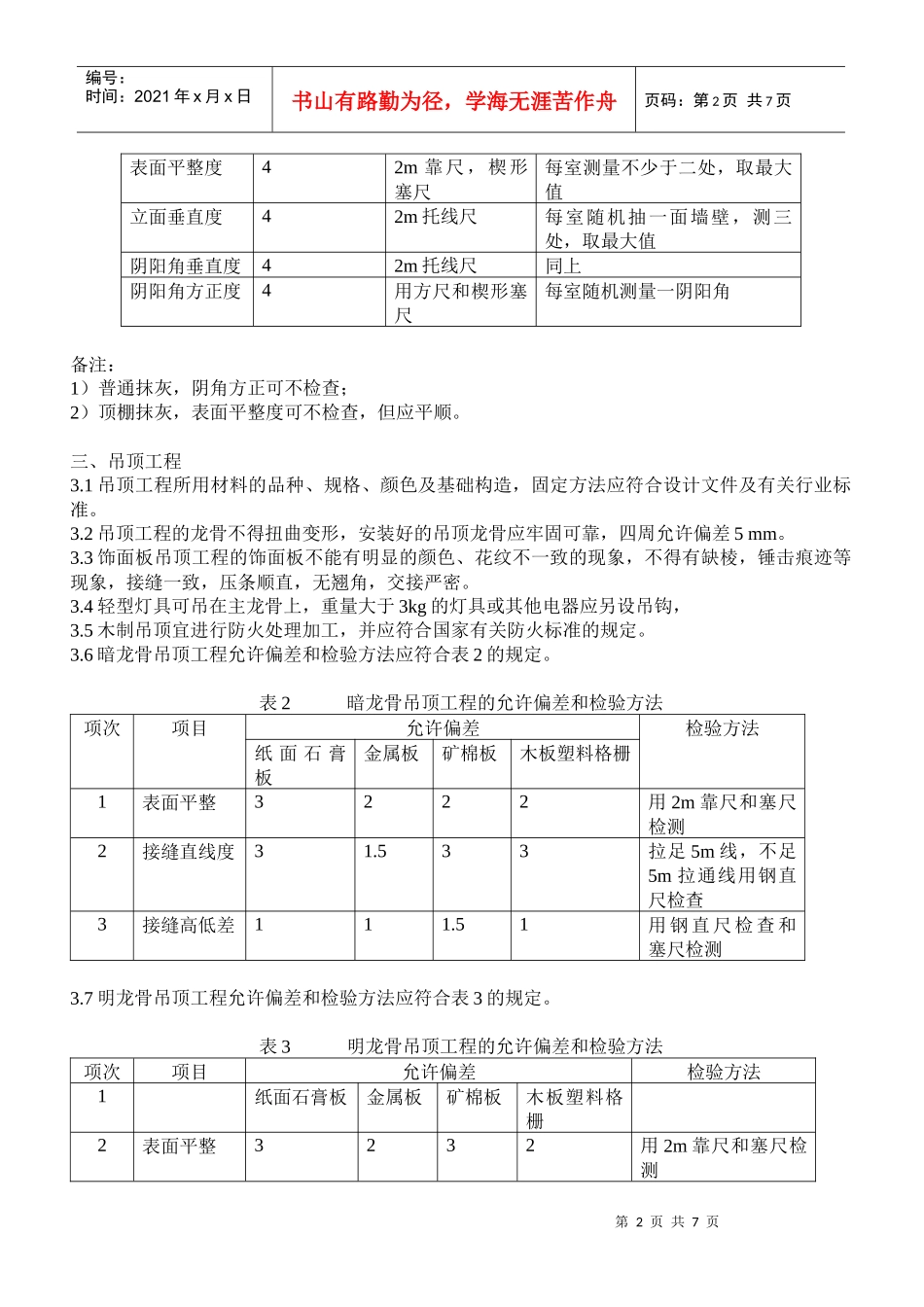 广州市家庭居室装修工程质量验收标准_第2页