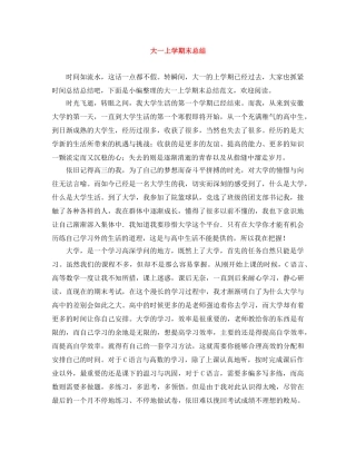 大一上学期末总结 