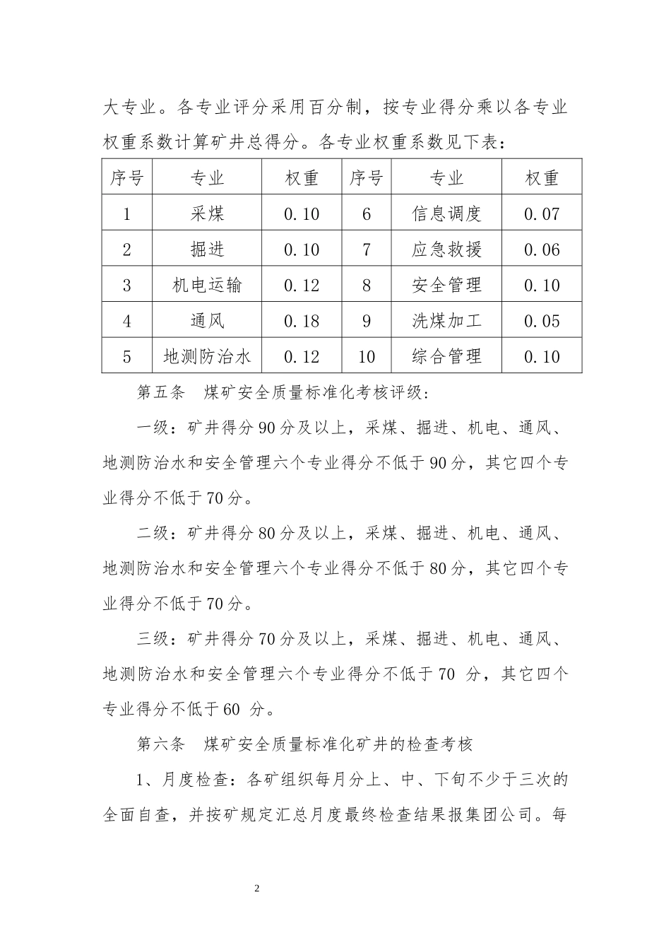 华美奥集团公司煤矿安全质量标准化标准(已修改)_第3页