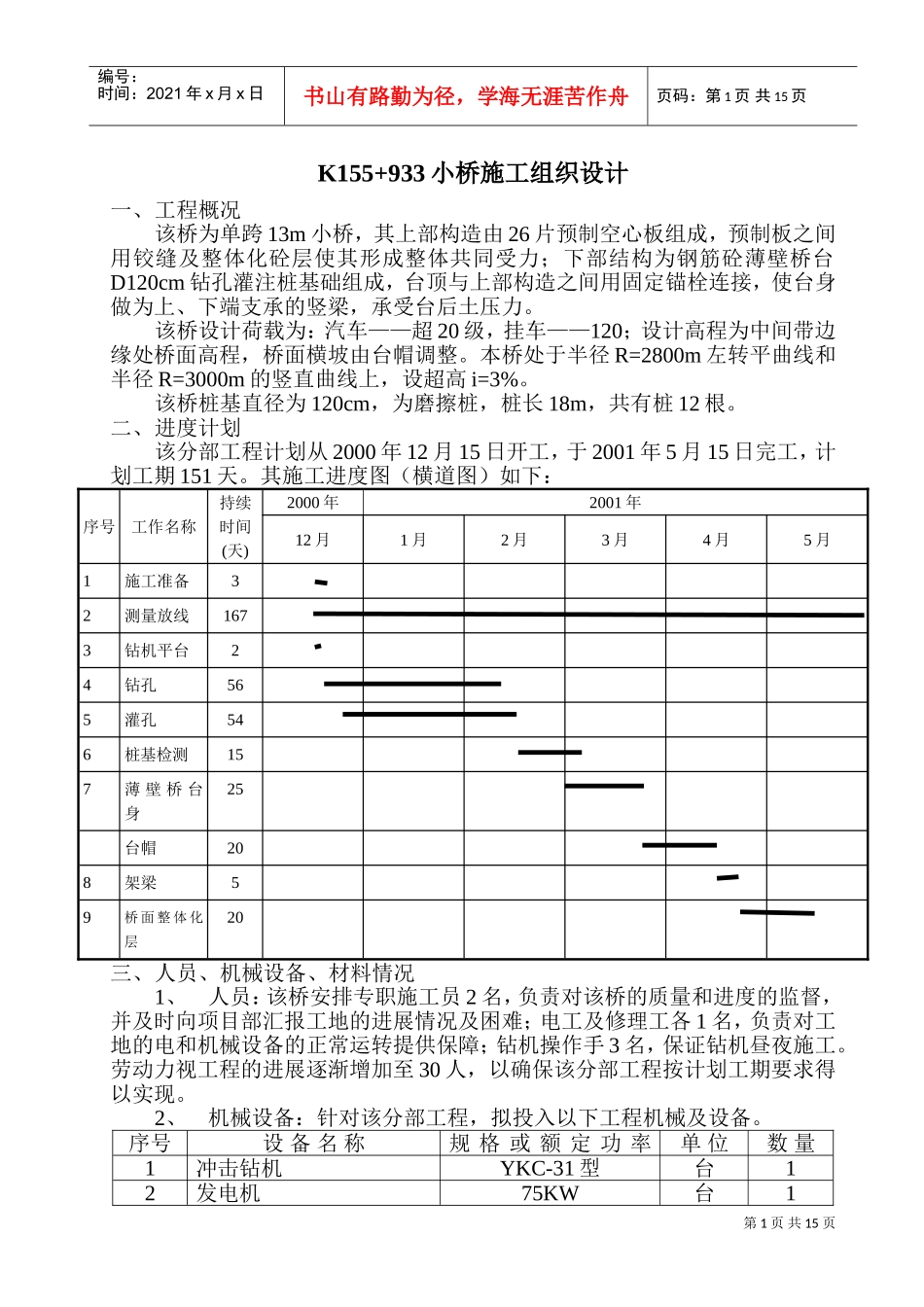 小桥施工组织设计方案(DOC19页)_第2页