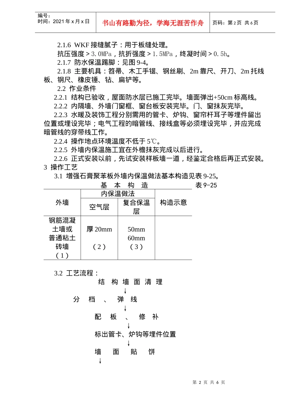 增强石膏聚苯复合板外墙内保温施工工艺标准(doc8)(1)_第2页