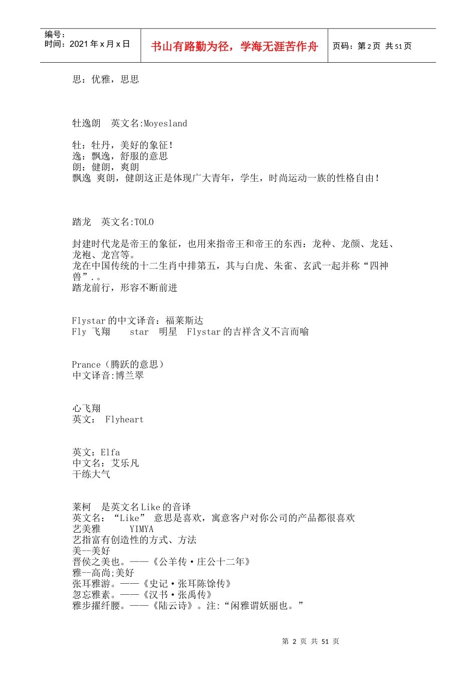 女包女装女士用品取名大全_第2页