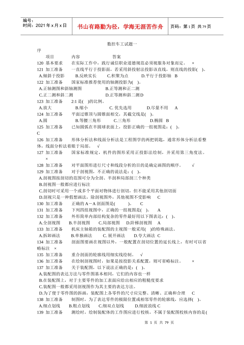 数控车工试题一_第1页