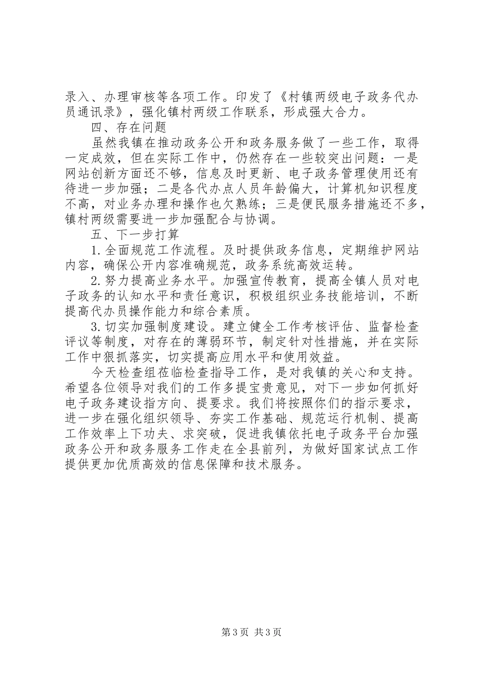 检查政务公开和政务服务工作汇报_第3页