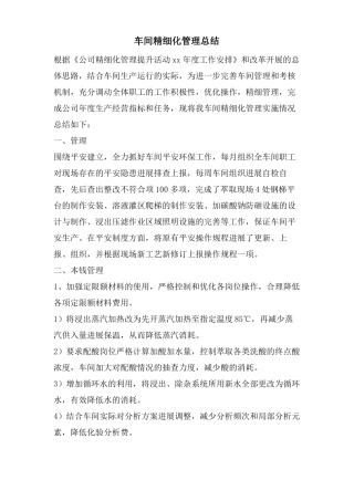 车间精细化管理总结